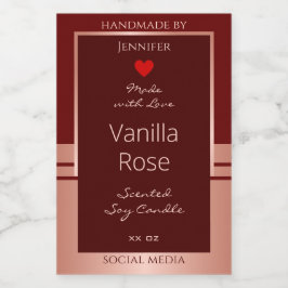 Elegant productverpakkingslabel Bourgogne Roos Gol Voedselcontainer Etiket