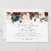 Elegant Proefdiner Dinner Burgundy+Navy Kaart (Voorkant)