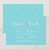 Elegant proefdiner, modern platina schrift aankondiging (Voorkant / Achterkant)