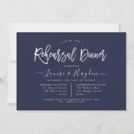 Elegant proefdiner, zilver modern schrift aankondiging