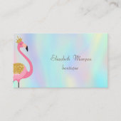 Elegant Proesional Pink Flamingo Holographic Visitekaartje (Voorkant)