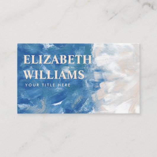 Elegant Professional Abstracte Oceaan Visitekaartje (Voorkant)