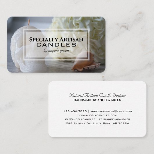 Elegant Professional Artisan Candle Maker Visitekaartje (Voorkant / Achterkant)