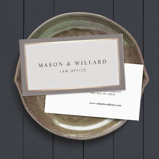 Elegant Professional Attorney Gold Border Visitekaartje