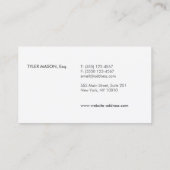 Elegant Professional Attorney Gold Border Visitekaartje (Achterkant)