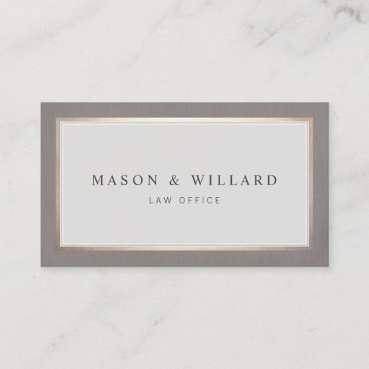 Elegant Professional Attorney Gold Border Visitekaartje (Voorkant)