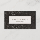 Elegant Professional Black Alligator Leather Visitekaartje (Voorkant)