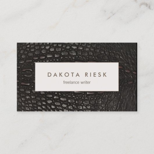 Elegant Professional Black Alligator Leather Visitekaartje (Voorkant)
