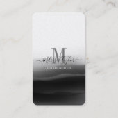 Elegant Professional Black Brush Monogramed Visitekaartje (Voorkant)