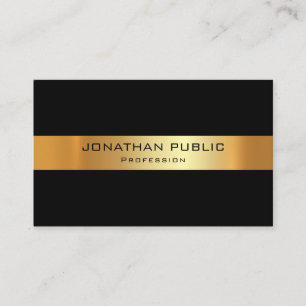 Elegant Professional Black en Gold Sjabloon Visitekaartje