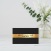 Elegant Professional Black en Gold Sjabloon Visitekaartje (Staand voorkant)