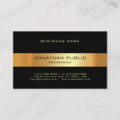 Elegant Professional Black en Gold Sjabloon Visitekaartje (Achterkant)