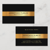 Elegant Professional Black en Gold Sjabloon Visitekaartje (Voorkant / Achterkant)