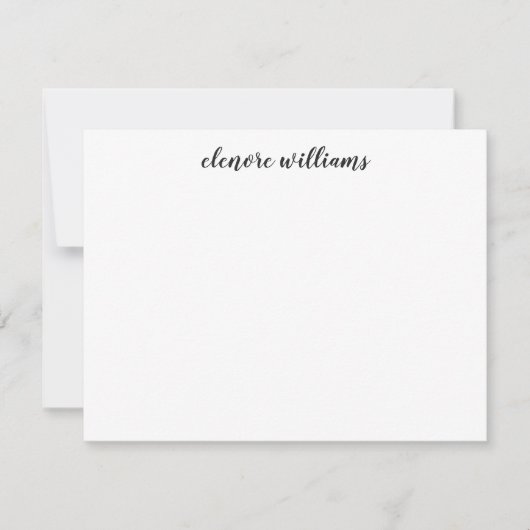 Elegant Professional Black Grey Simple Script Notitiekaartje (Voorkant)