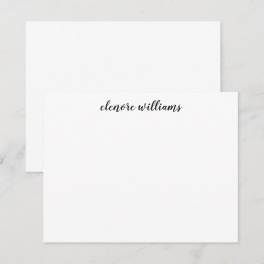 Elegant Professional Black Grey Simple Script Notitiekaartje (Voorkant / Achterkant)