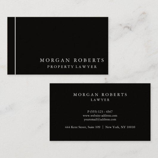 Elegant Professional Black Modern Visitekaartje (Voorkant / Achterkant)