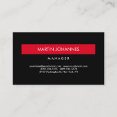 Elegant Professional Black Red Plain Visitekaartje (Voorkant)