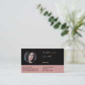 Elegant Professional Black & Roze Visitekaartje (Staand voorkant)