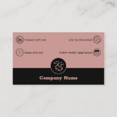 Elegant Professional Black & Roze Visitekaartje Klantenkaartje (Achterkant)