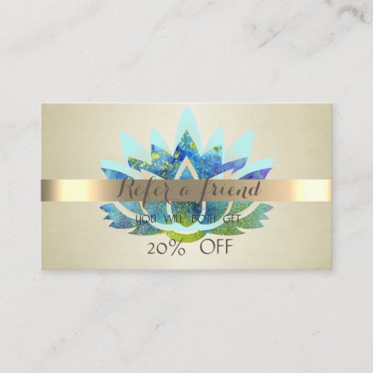 Elegant Professional, Blue Lotus Aanbevelingskaartje (Voorkant)