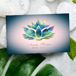 Elegant Professional Blue Lotus Flower Visitekaartje