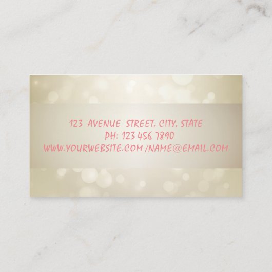 Elegant Professional Bokeh, Stripe, Flamingo Visitekaartje (Achterkant)