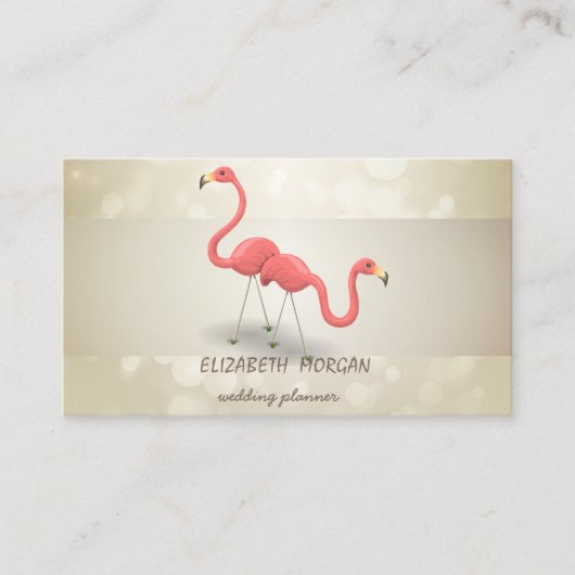 Elegant Professional Bokeh, Stripe, Flamingo Visitekaartje (Voorkant)