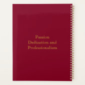 Elegant Professional Burgundy Gold Monogram Planner (Achterkant)