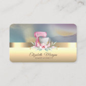 Elegant Professional Cake Mixer Flower Bakery Gold Visitekaartje (Voorkant)