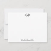 Elegant Professional Chic Black 3 Monogram Initiaa Notitiekaartje (Voorkant)