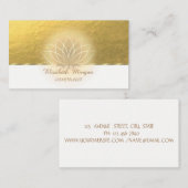 Elegant Professional, Chic Faux Gold Lotus Visitekaartje (Voorkant / Achterkant)