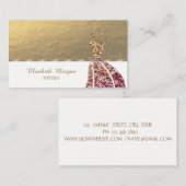 Elegant Professional, Chic Glitter Dress Visitekaartje (Voorkant / Achterkant)