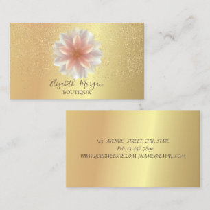 Elegant Professional Chic Lotus Gold Confetti Visitekaartje