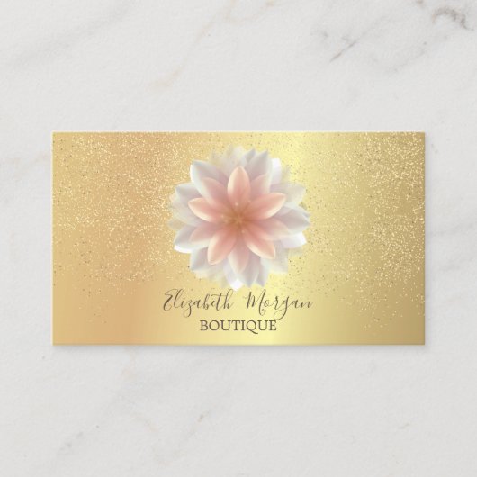 Elegant Professional Chic Lotus Gold Confetti Visitekaartje (Voorkant)