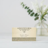 Elegant Professional Chic Luxury, Glitter Lace Visitekaartje (Staand voorkant)