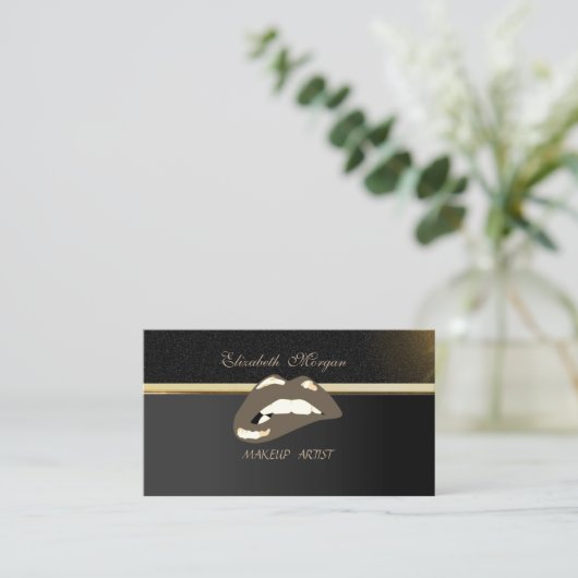 Elegant Professional Chic Luxury Lips Visitekaartje (Staand voorkant)