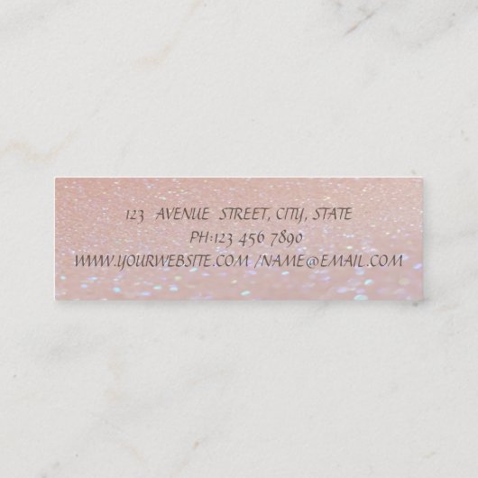 Elegant Professional Chic Modern Glittery Bokeh Mini Visitekaartje (Achterkant)