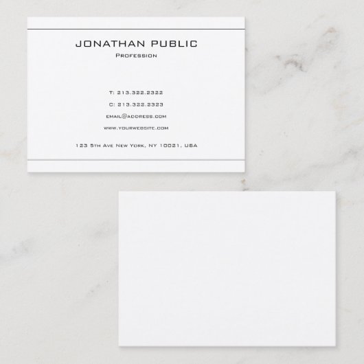 Elegant Professional Clean Modern Trendy Plain Visitekaartje (Voorkant / Achterkant)