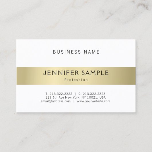 Elegant Professional Clean Plain Gold Kijk modern Visitekaartje (Voorkant)