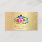 Elegant Professional Colorful Lotus Gold Confetti Visitekaartje (Voorkant)