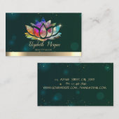 Elegant Professional Colorful Lotus Green Visitekaartje (Voorkant / Achterkant)
