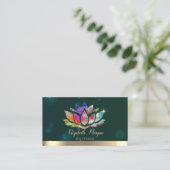 Elegant Professional Colorful Lotus Green Visitekaartje (Staand voorkant)