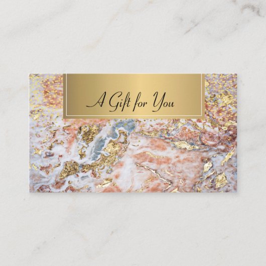 Elegant Professional Colorful Marble Gold Confetti Kortingskaartje (Voorkant)