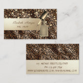 Elegant Professional, Confetti, Nail Pools, Leopar Visitekaartje (Voorkant / Achterkant)