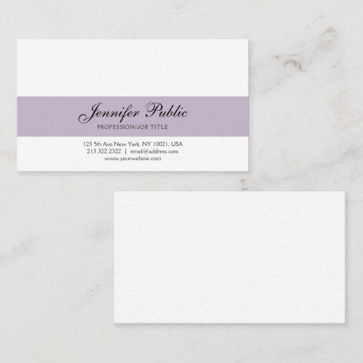 Elegant Professional Creative Design Violet Modern Visitekaartje (Voorkant / Achterkant)