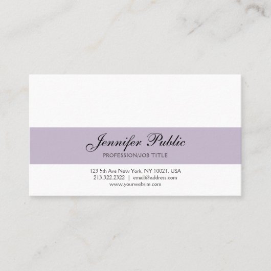 Elegant Professional Creative Design Violet Modern Visitekaartje (Voorkant)