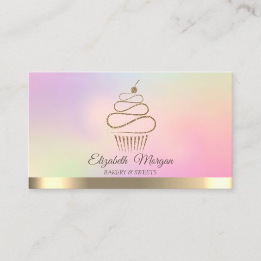 Elegant Professional Cupcake Sweets Visitekaartje (Voorkant)