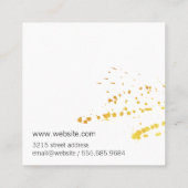 Elegant Professional Cursive/Gold Splatter Vierkante Visitekaartje (Achterkant)