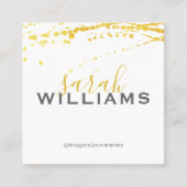 Elegant Professional Cursive/Gold Splatter Vierkante Visitekaartje (Voorkant)