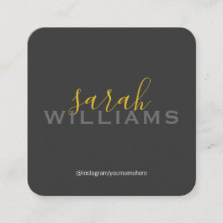 Elegant Professional Cursive / Grijs Vierkante Visitekaartje